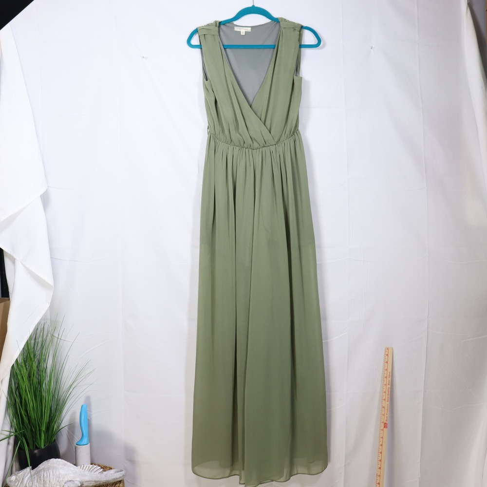 Alythea Maxi Dress M Green Womens Fairycore Chiffon